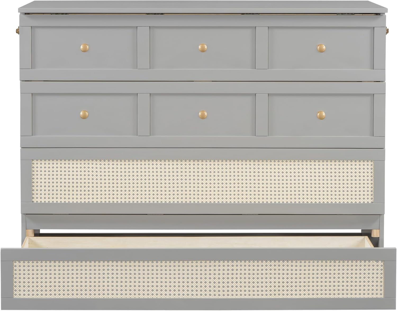 Full Size Murphy Bed Chest with Storage and Style-4