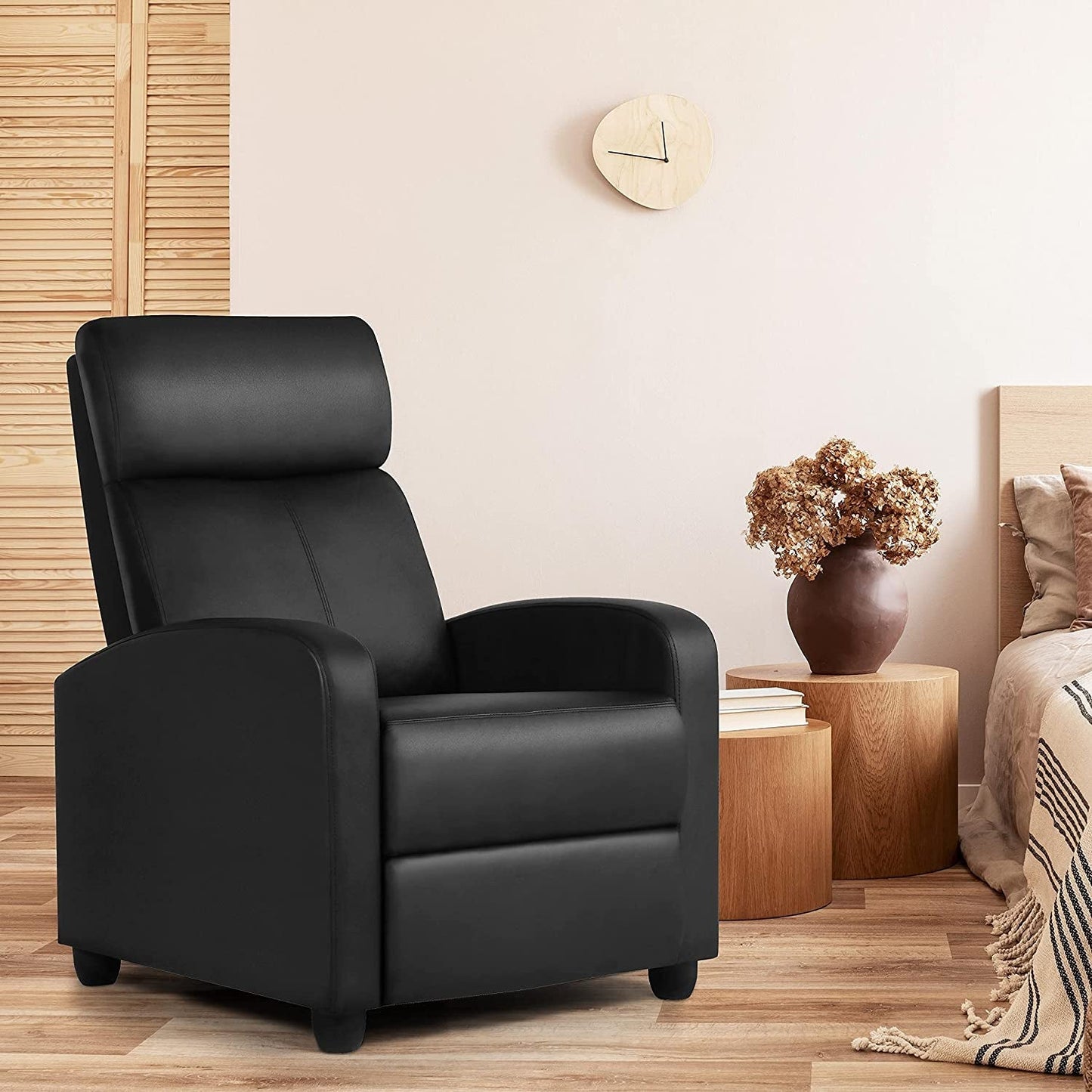 PU Leather Recliner Sofa with Lumbar Support-0