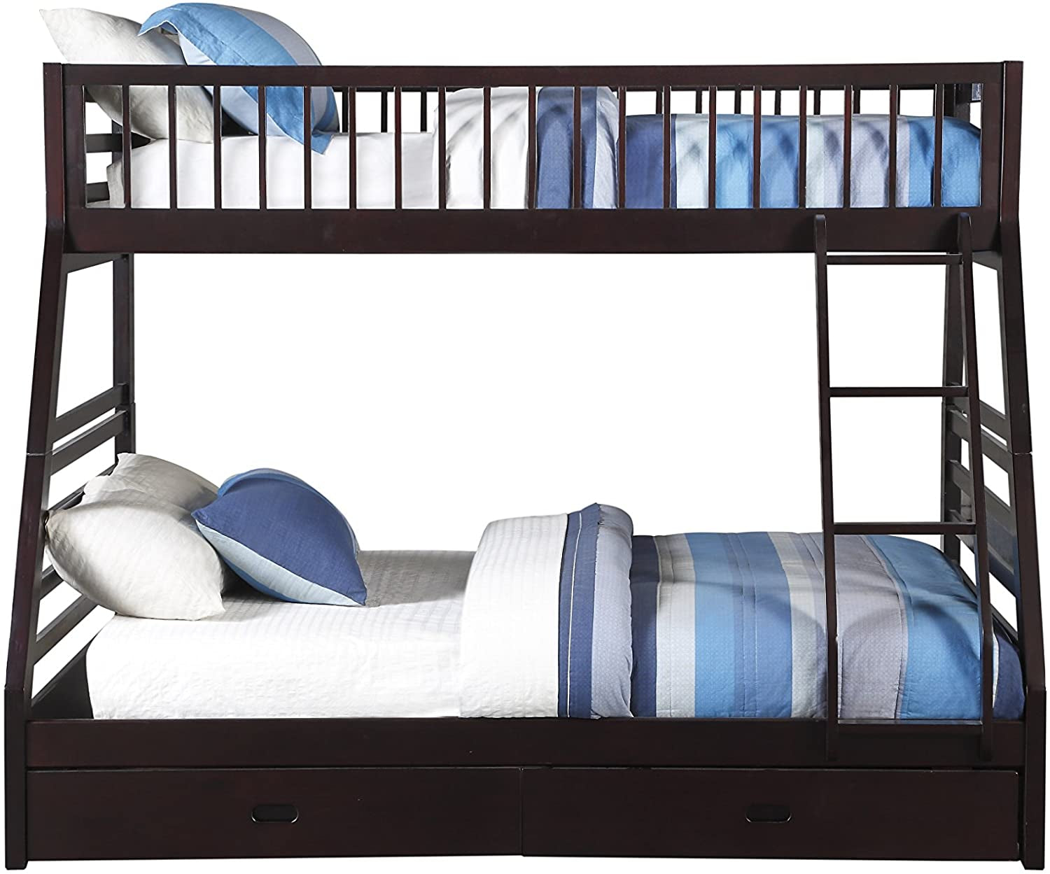XL Twin/Queen Bunk Bed with Drawers, Espresso-4