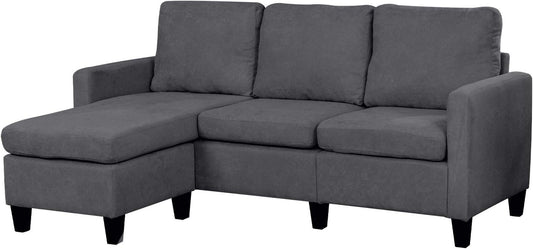 Sofa Sectional Sofa Futon Sofa for Living Room Modern Sofa Couches and Sofas Corner Sofa Furniture Set Sofa Set (Grey)-0