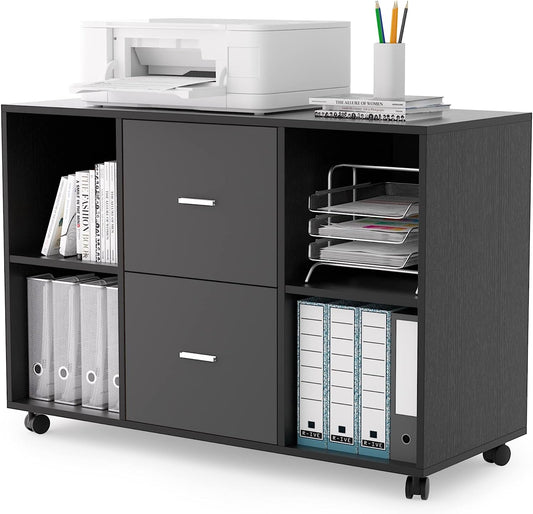 Large Mobile File Cabinet with Printer Stand-1