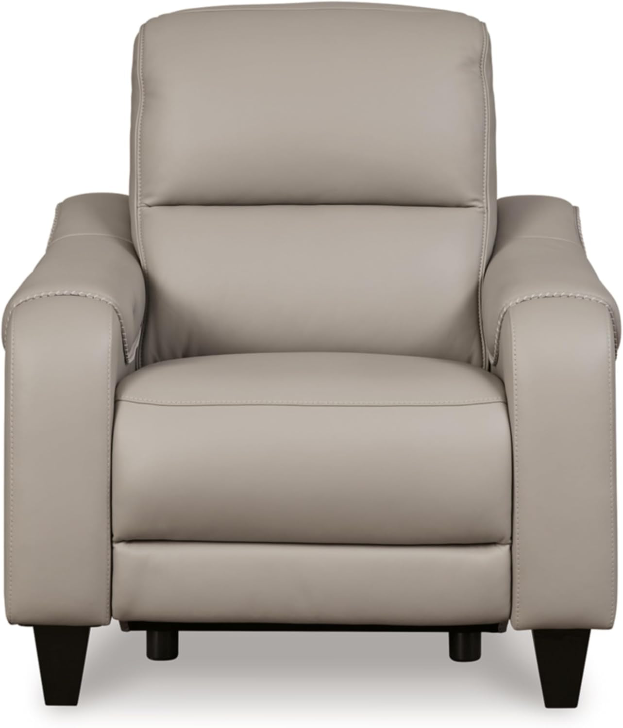 Mercomatic Contemporary Leather Match Wall Hugger Power Recliner with Adjustable Headrest and USB Ports, Light Gray-3