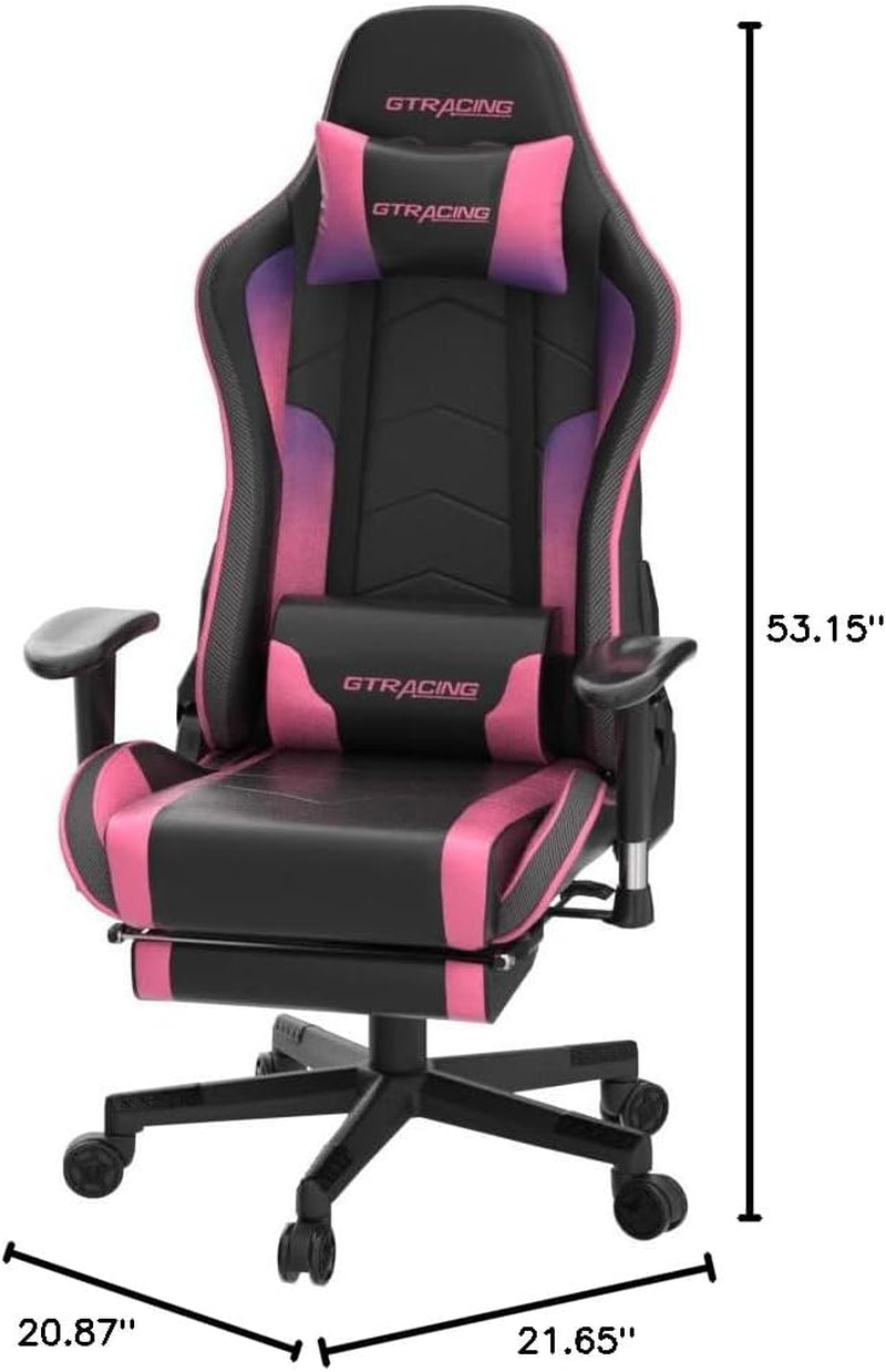 Gaming Chair with Footrest Speakers Video Game Chair Bluetooth Music Heavy Duty Ergonomic Computer Office Desk Chair (Colorful)-2