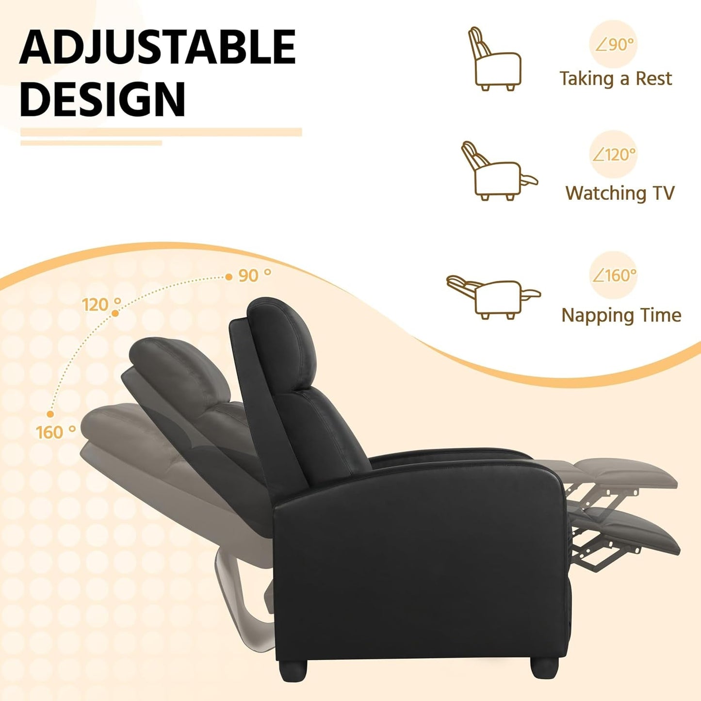 Modern Recliner Sofa with Lumbar Support-4