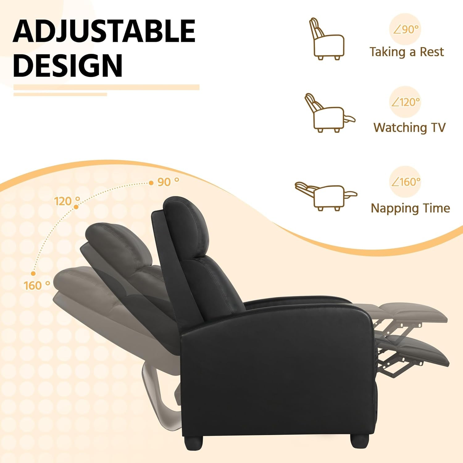Modern Recliner Sofa with Lumbar Support-4