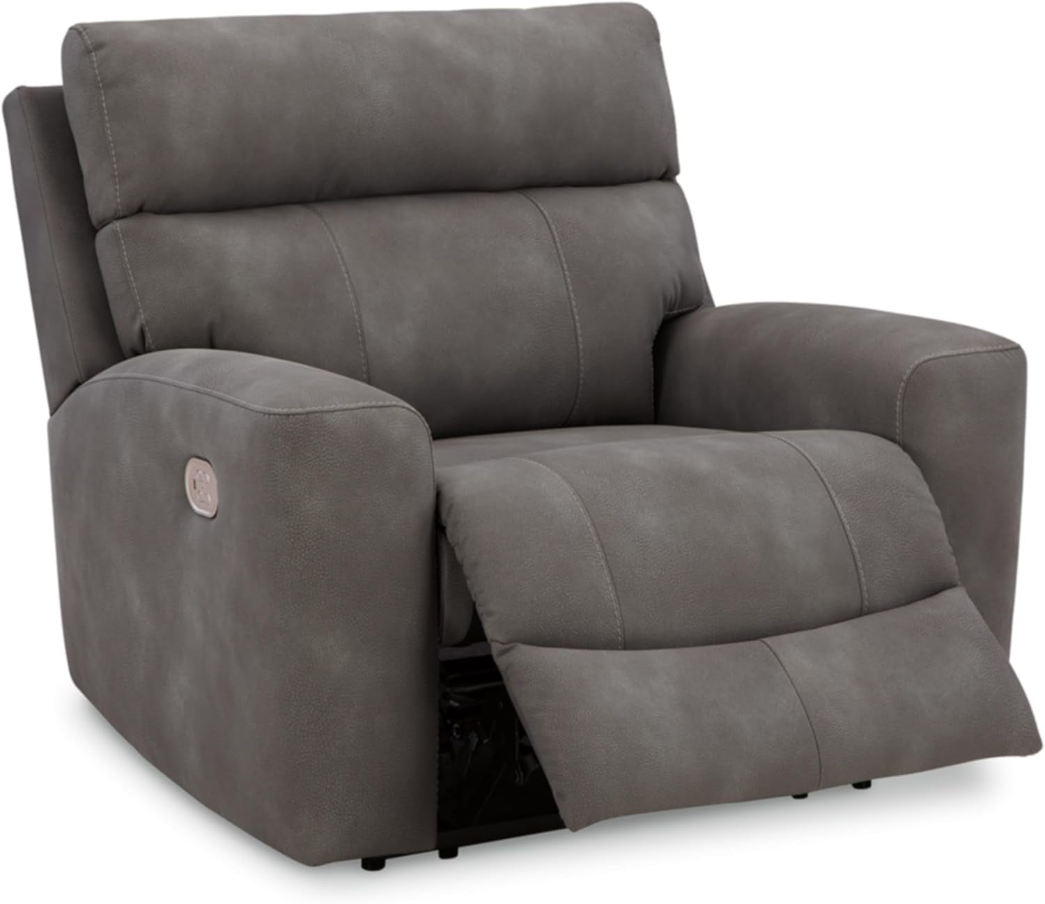 Next-Gen Durapella Contemporary Faux Leather Wall Hugger Power Recliner with Adjustable Headrest and USB Ports, Dark Brown-2