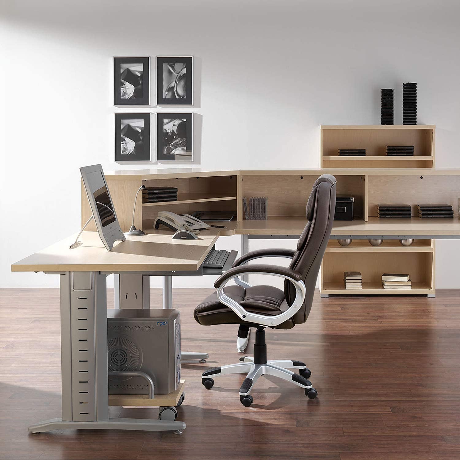 Ergonomic High Back Office Chair with Armrests-0