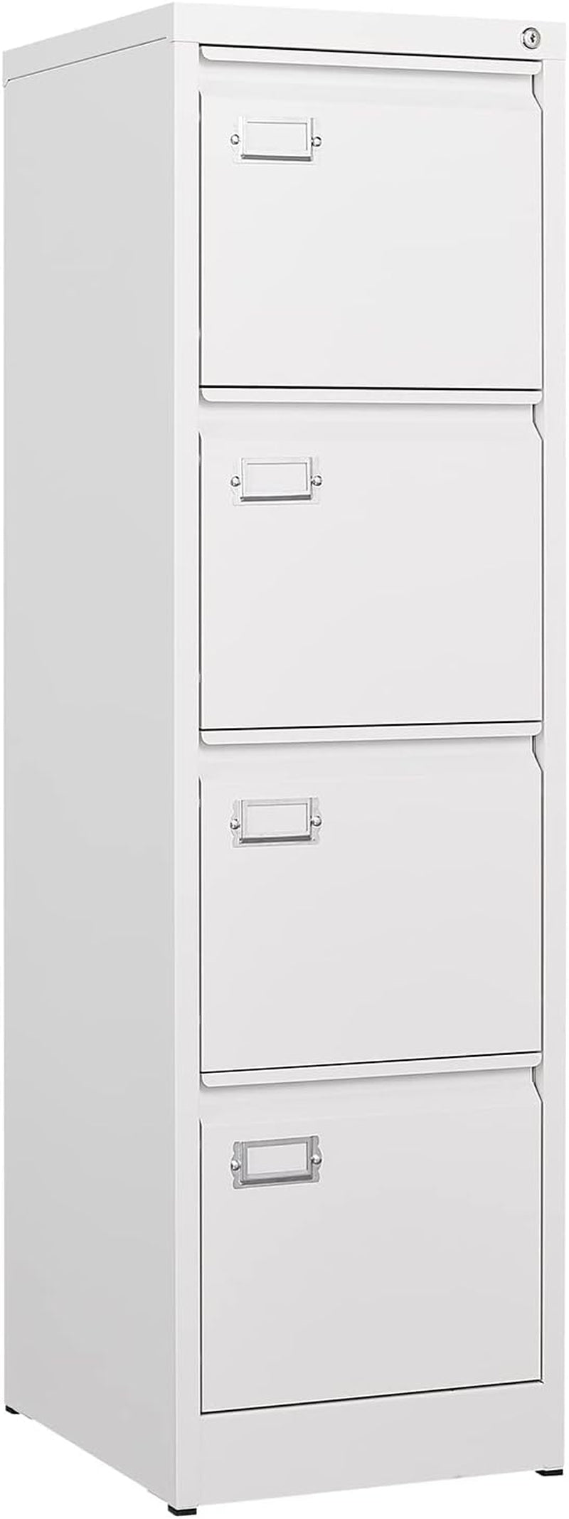 4-Drawer File Cabinet, 16.3" Deep Vertical Filing Cabinet with Lock, Metal File Cabinet for Home Office, Anti-Tip 4 Storage Drawers for Letter/Legal/A4/F4 Size (Assemble Required, White)-0