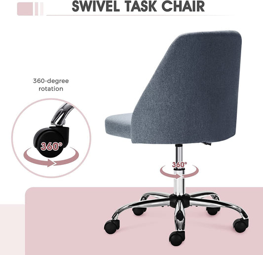 Adjustable Armless Rolling Chair for Small Spaces-1