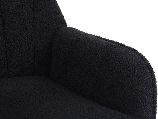 Golden-Legged Black Teddy Chair for Home Office-1