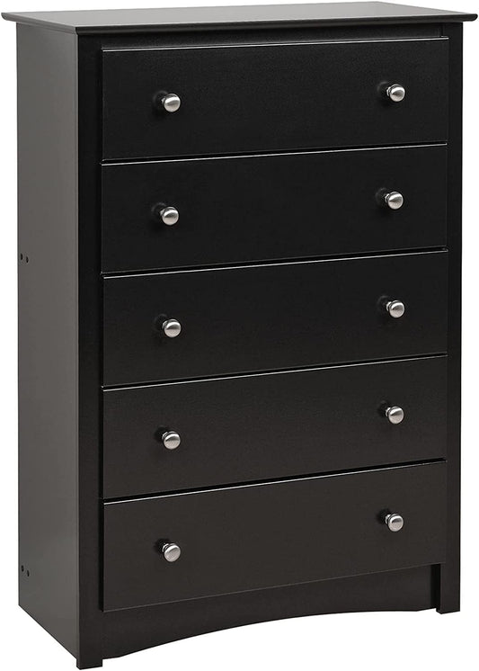 Sonoma 5-Drawer Chest for Bedroom in Black-1
