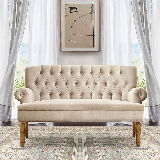 Warm Beige Love Seats Sofa Set-0