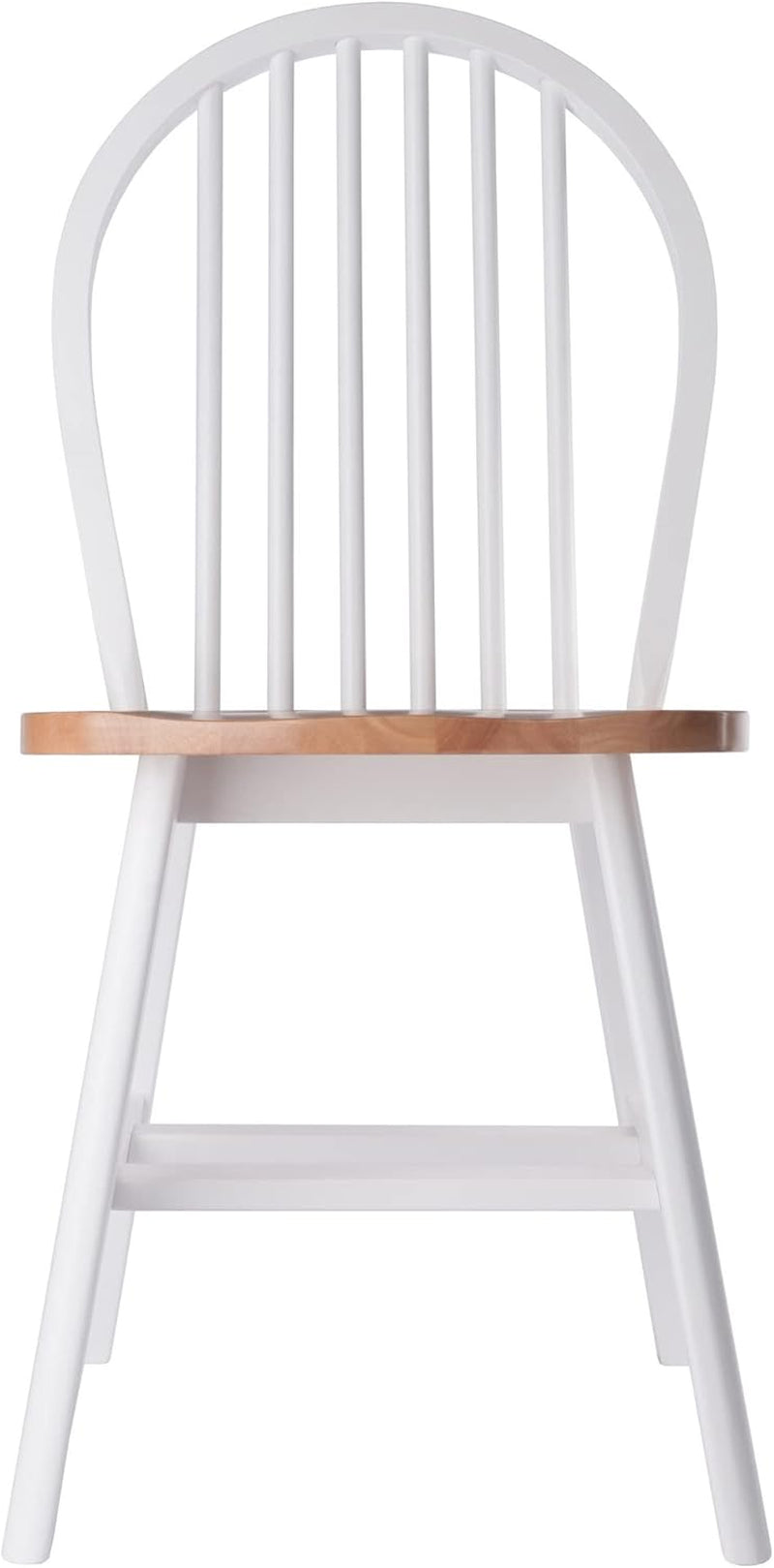 Windsor 2-Piece Chair Set, Solid Wood, Natural/White Finish-2