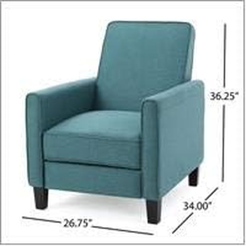 Christopher Knight Home Darvis Fabric Recliner Club Chair, Dark Teal 26.75D X 34W X 36.25H In-2