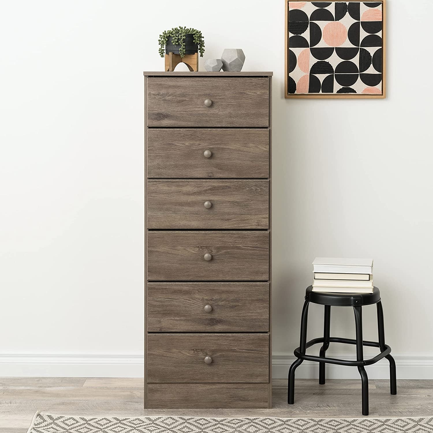 Drifted Gray Astrid 6-Drawer Tall Chest-0