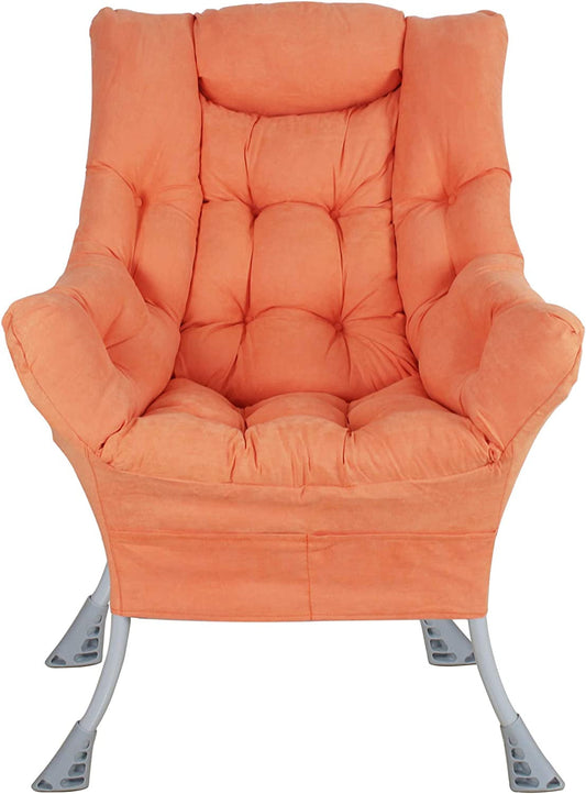 Orange High-Backed Upholstered Armchair for Modern Living Rooms-1