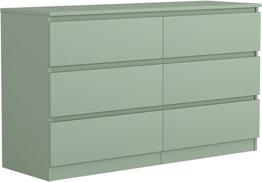 Dresser for Bedroom,Modern 6 Drawer Dresser with Deep Drawer,Storage Chest of Drawer,Wood Bedroom Dresser with Handle Free Design,Tv Stand Dresser for Living Room-0