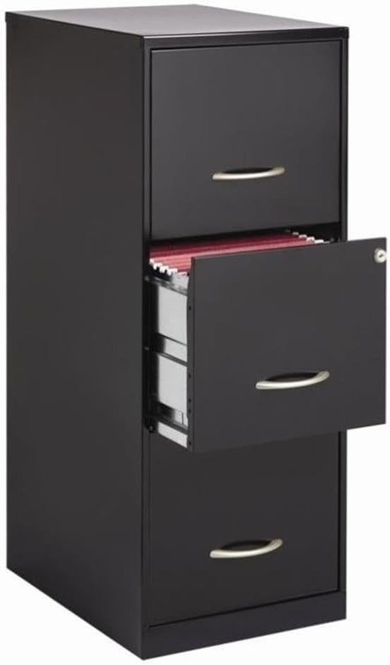 Cooper 3 Drawer Letter File Cabinet in Black-2