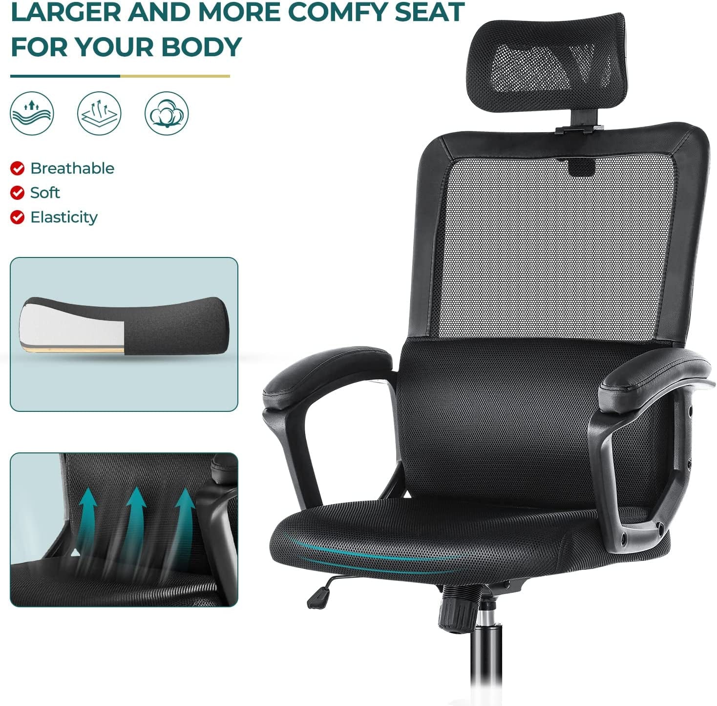 Ergonomic Mesh High Back Office Chair-4