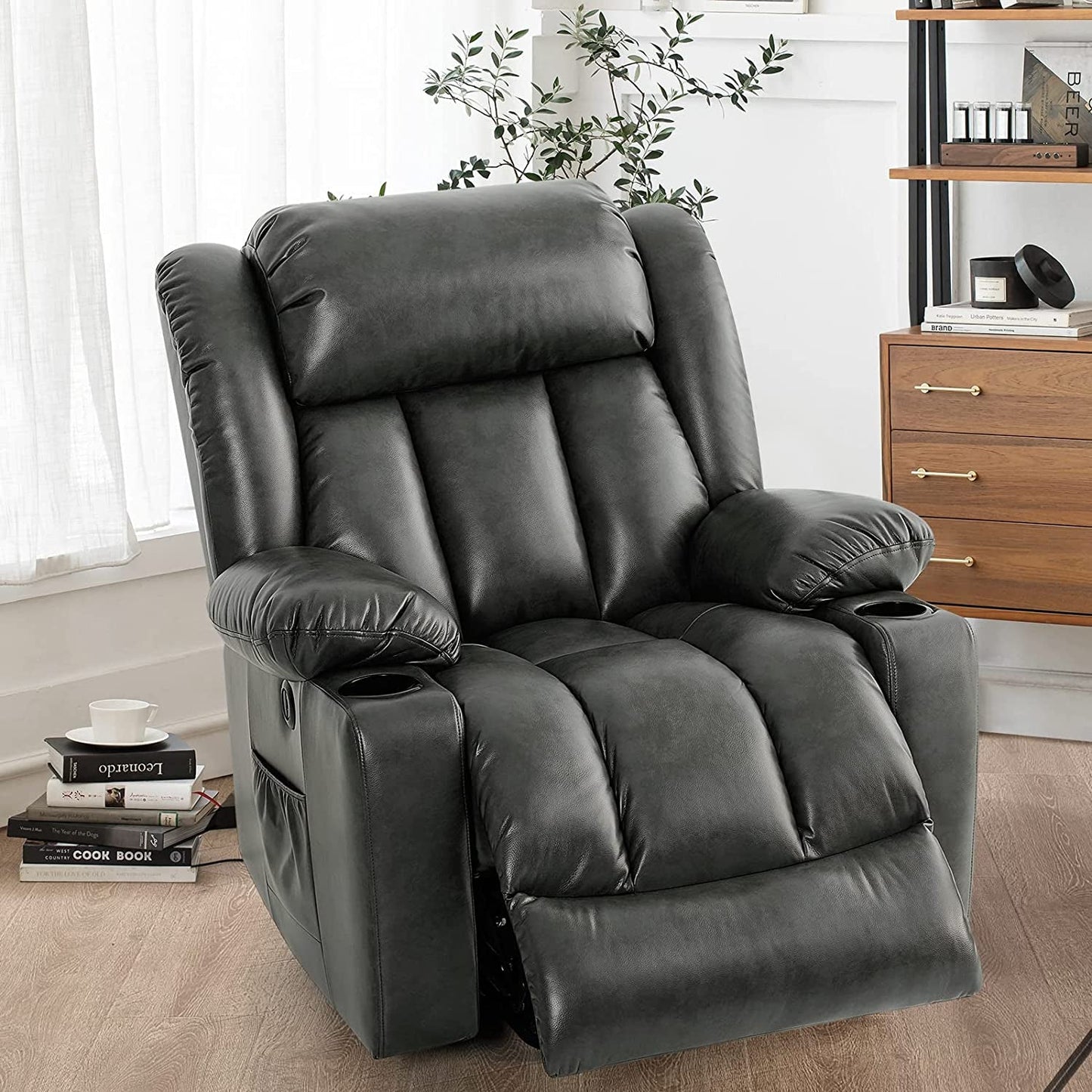 Electric Recliner Chair for Seniors, Grey-0