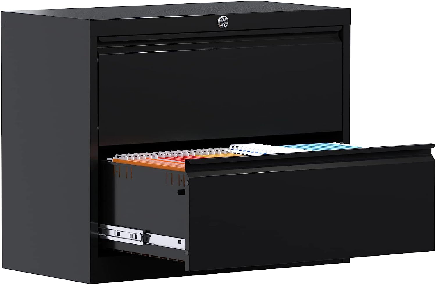 Lockable Metal Filing Cabinet with 2 Drawers-1