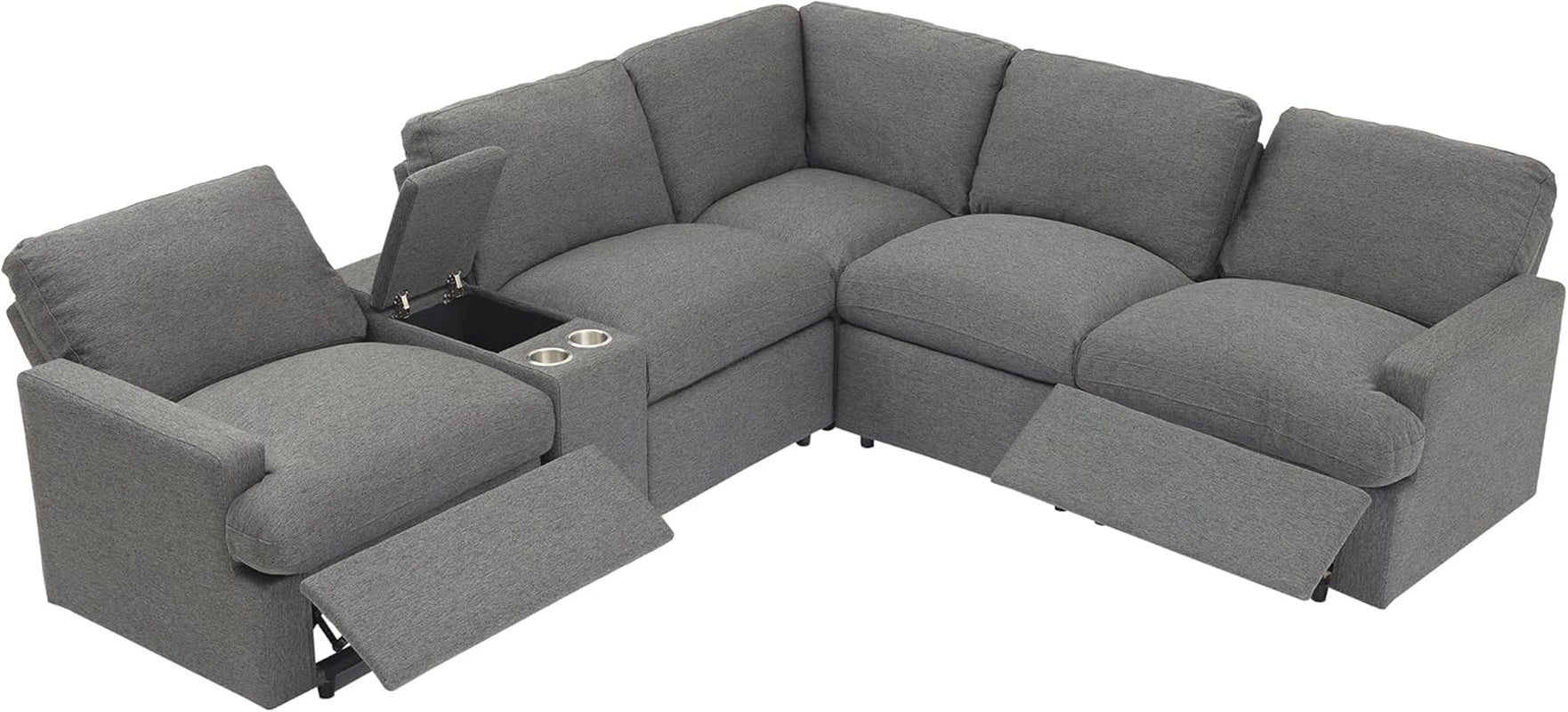 Modern Power Reclining Sectional Sofa with USB & Power-2