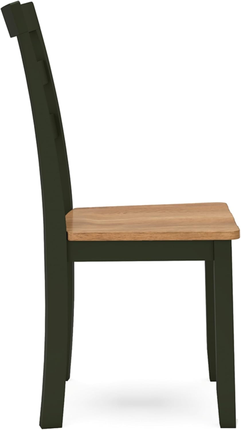 Gesthaven Modern Indoor Armless Dining Chair, Set of 2, Green & Light Brown-3