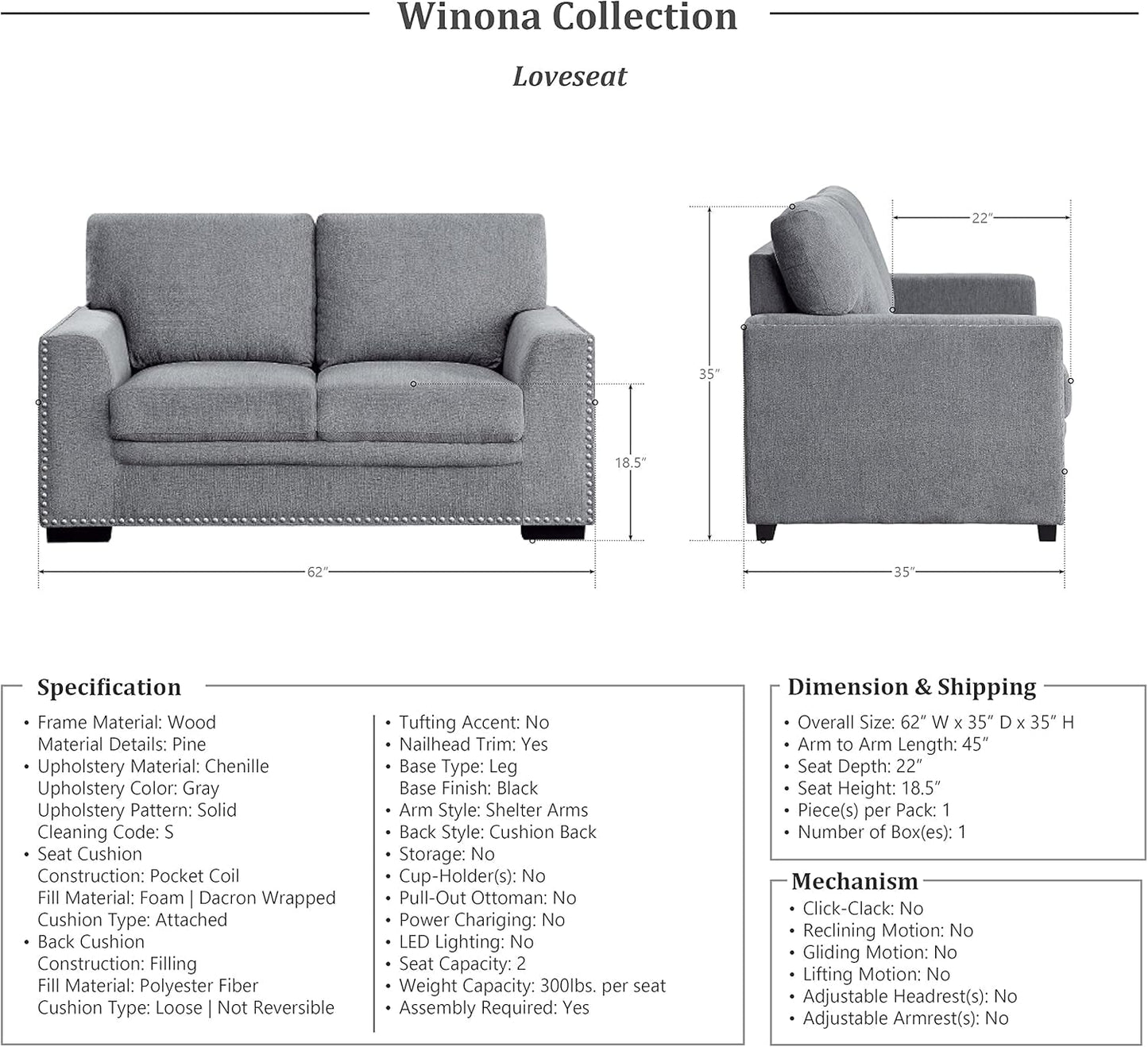 Modern Living Room Furniture Set With Upholstered Couches-2