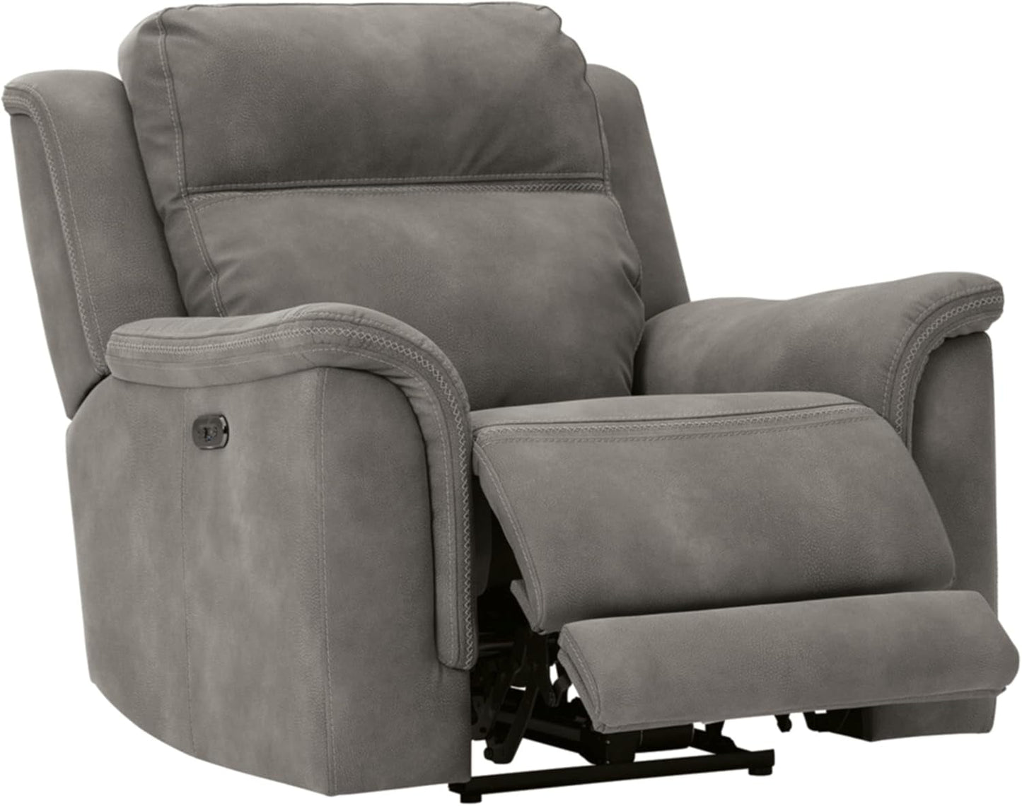 Next-Gen Durapella Power Recliner with Adjustable Headrest, Gray-3