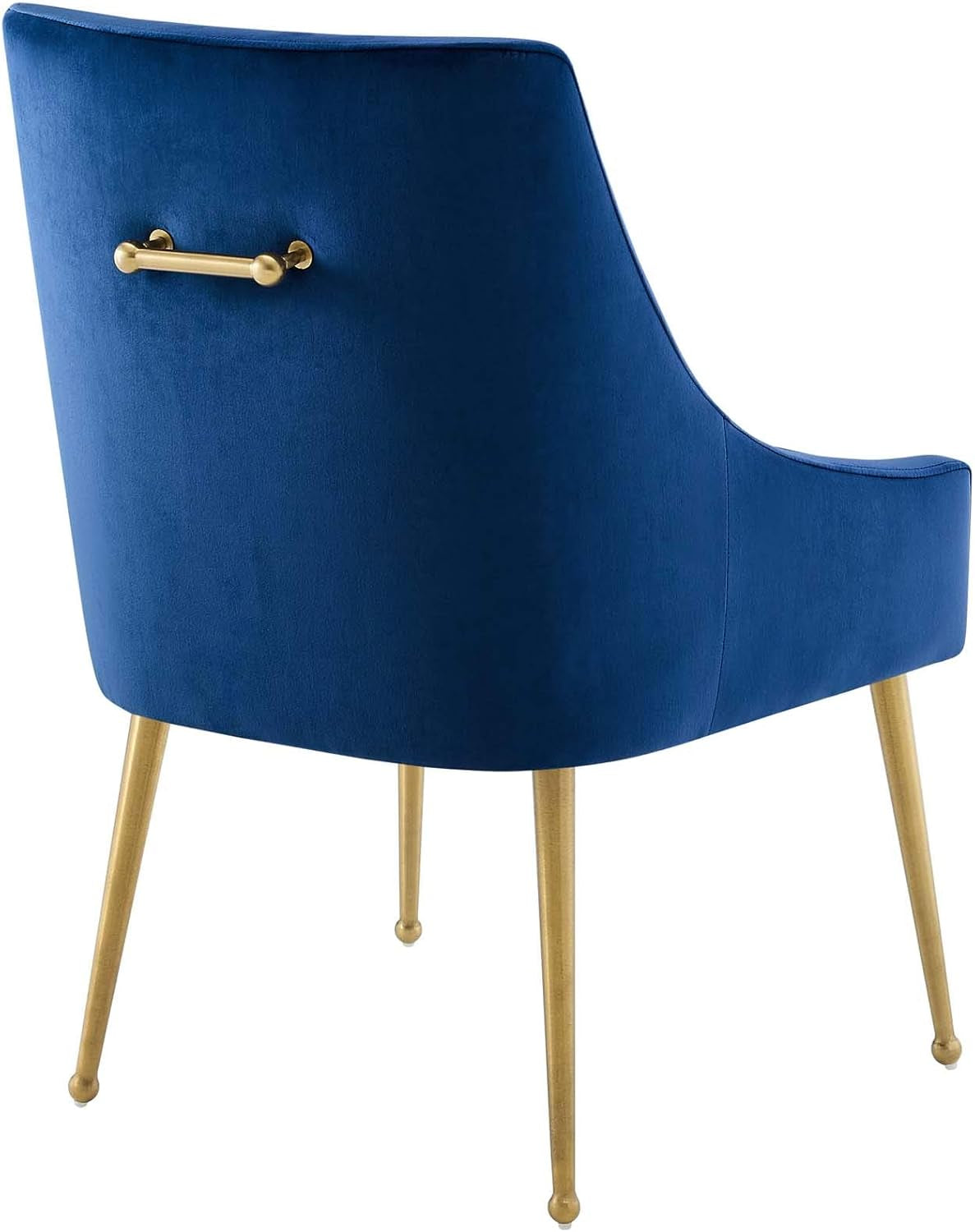 Discern Upholstered Performance Velvet Dining Chair, Navy-3