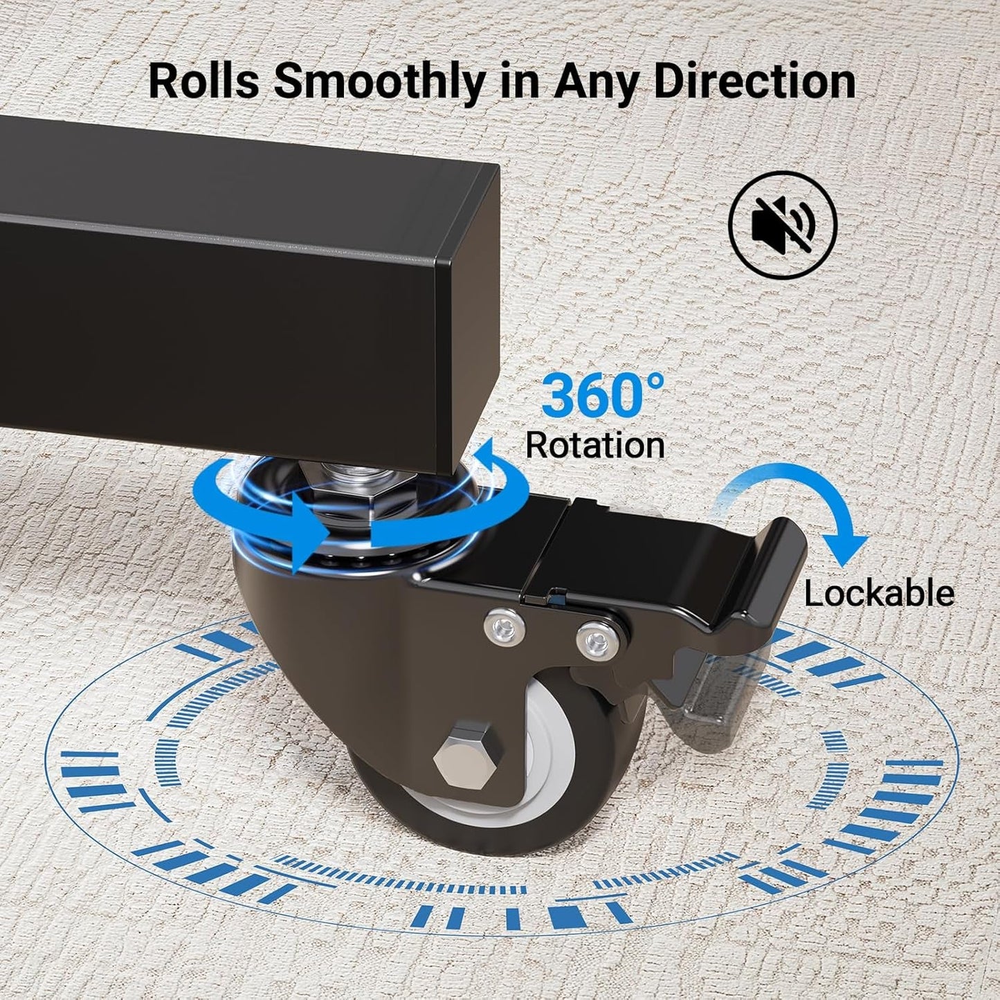 Rolling TV Stand on Wheels for 32-83 Inch Screens up to 110Lbs, Mobile TV Cart Height Adjustable Portable Outdoor TV Stand Tilt Rolling TV Cart with Shelf Max VESA 600X400Mm PSTVMC03-3