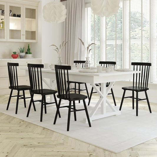 Elora Folding Farmhouse Dining Room Table with Crisscross Legs, Commercial Grade Rectangular Solid Pine Farm Table for 8, 7' X 40", Antique White-0