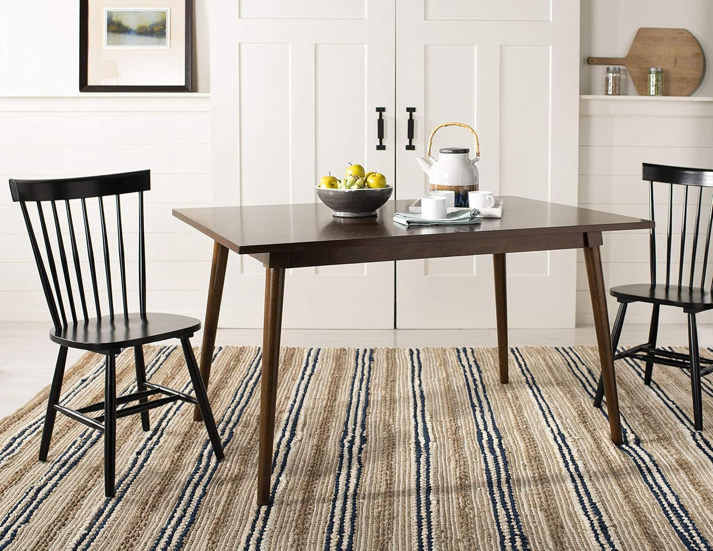 Parker Spindle Windsor Set of 2 Dining Chair, 17, Black-4