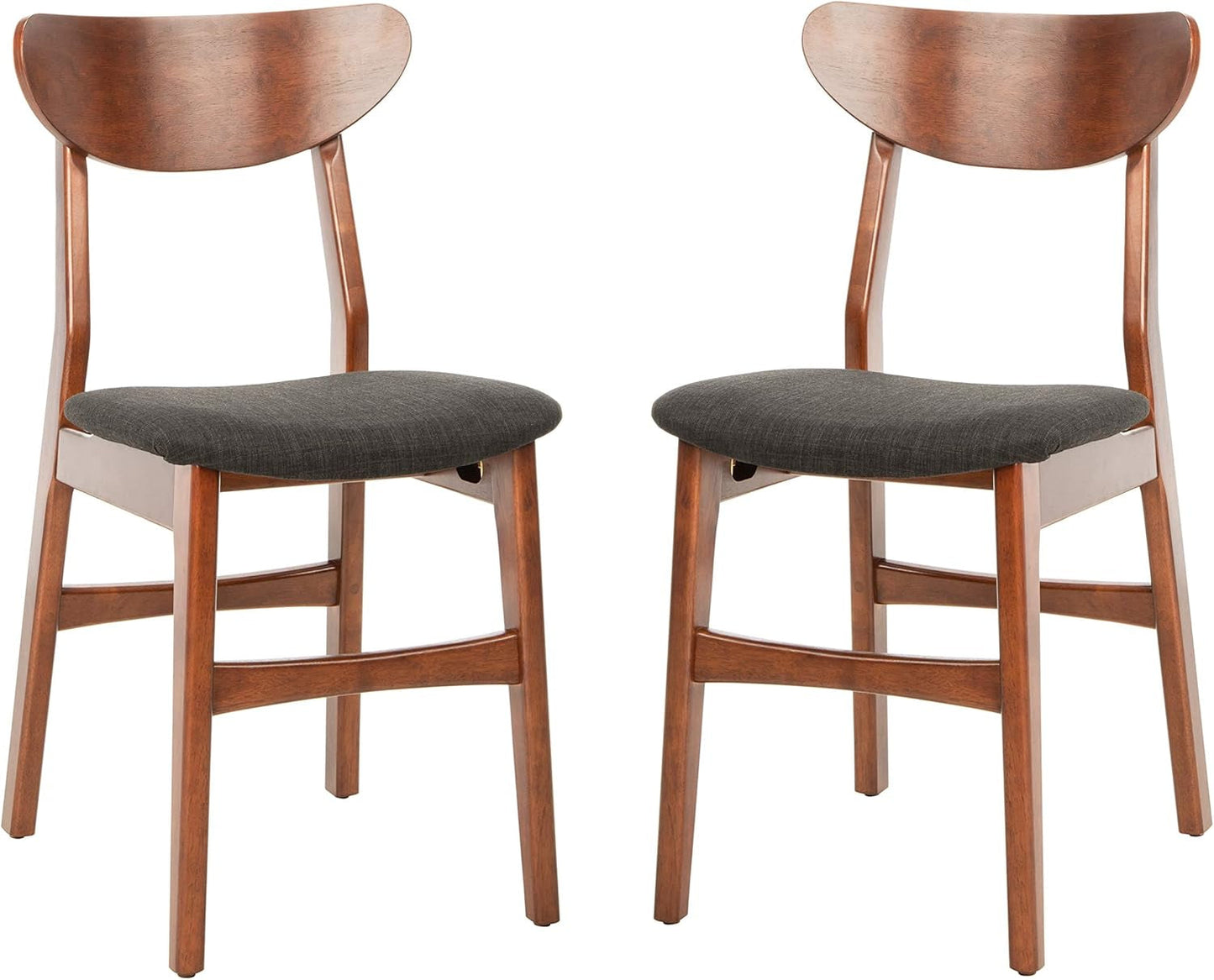 Home Lucca Retro Walnut and Black Cushion Dining Chair, Set of 2-3