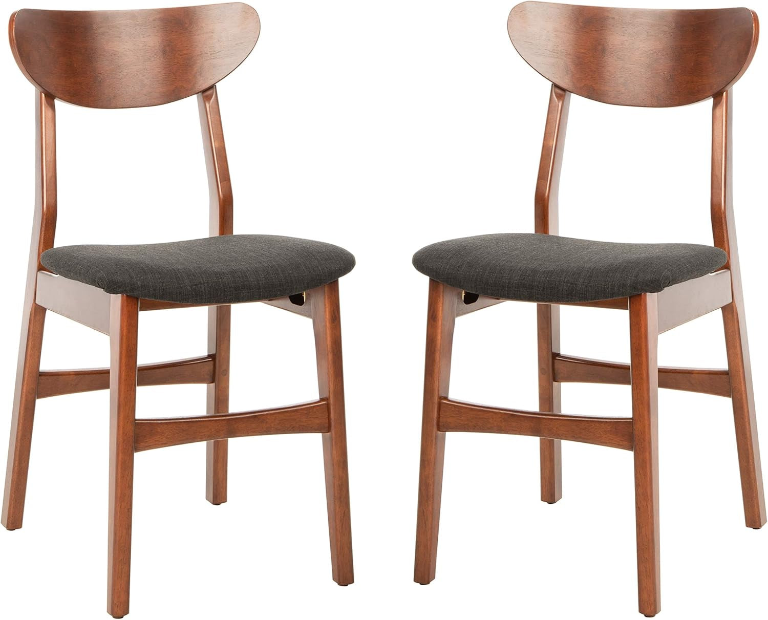 Home Lucca Retro Walnut and Black Cushion Dining Chair, Set of 2-3