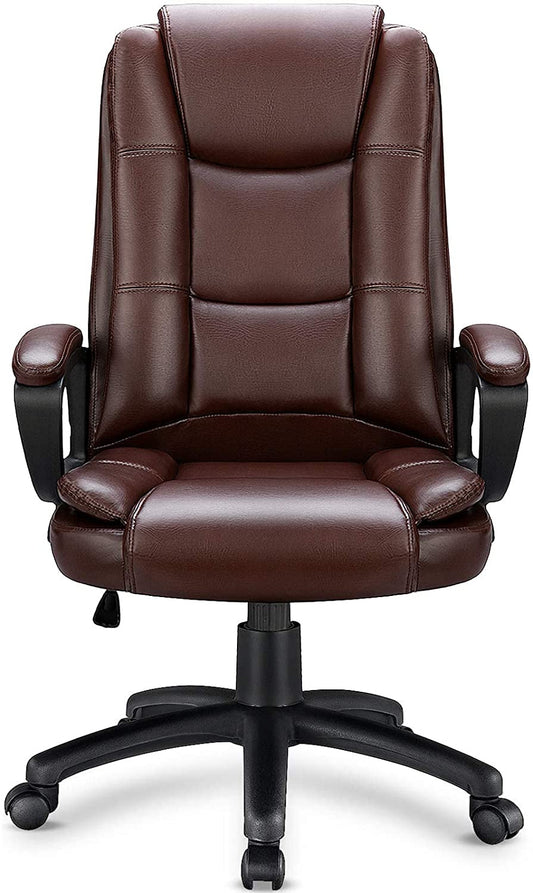Home Office Chair, 400LBS Big and Tall Chair Heavy Duty Design, Ergonomic High Back Cushion Lumbar Back Support, Computer Desk Chair, Adjustable Executive Leather Chair with Armrest-0