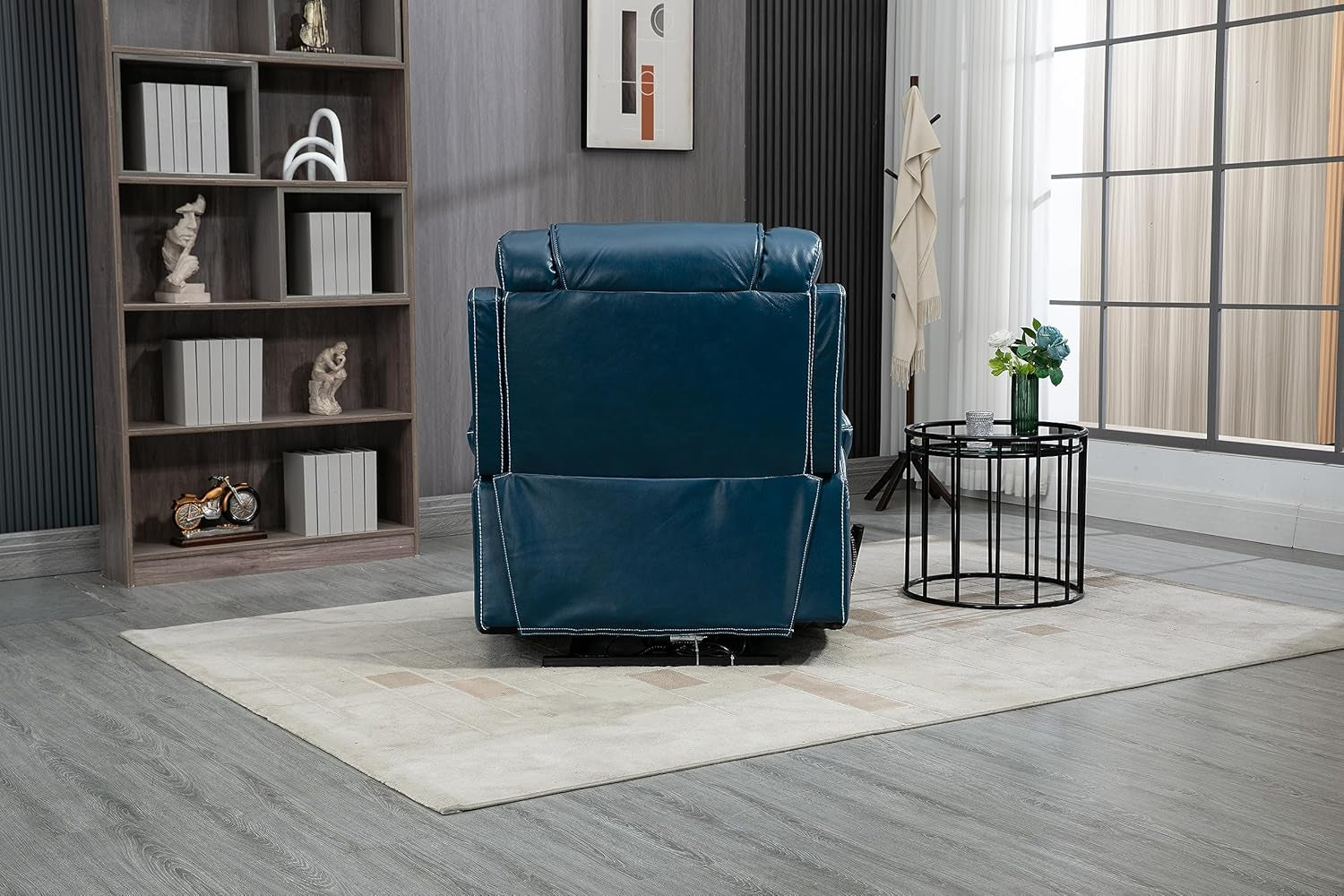 Oversized Electric Power Lift Recliner Chair for Elderly W/Massage and Heat, Infinite Positions 2 Remote Controllers Faux Leather Upholstered Recliner&Armchair W/Side Pockets & Cupholders-4