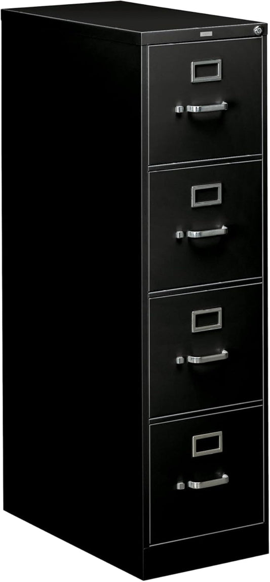 Vertical File Cabinet Letter Width, 4 Drawers, Black-0
