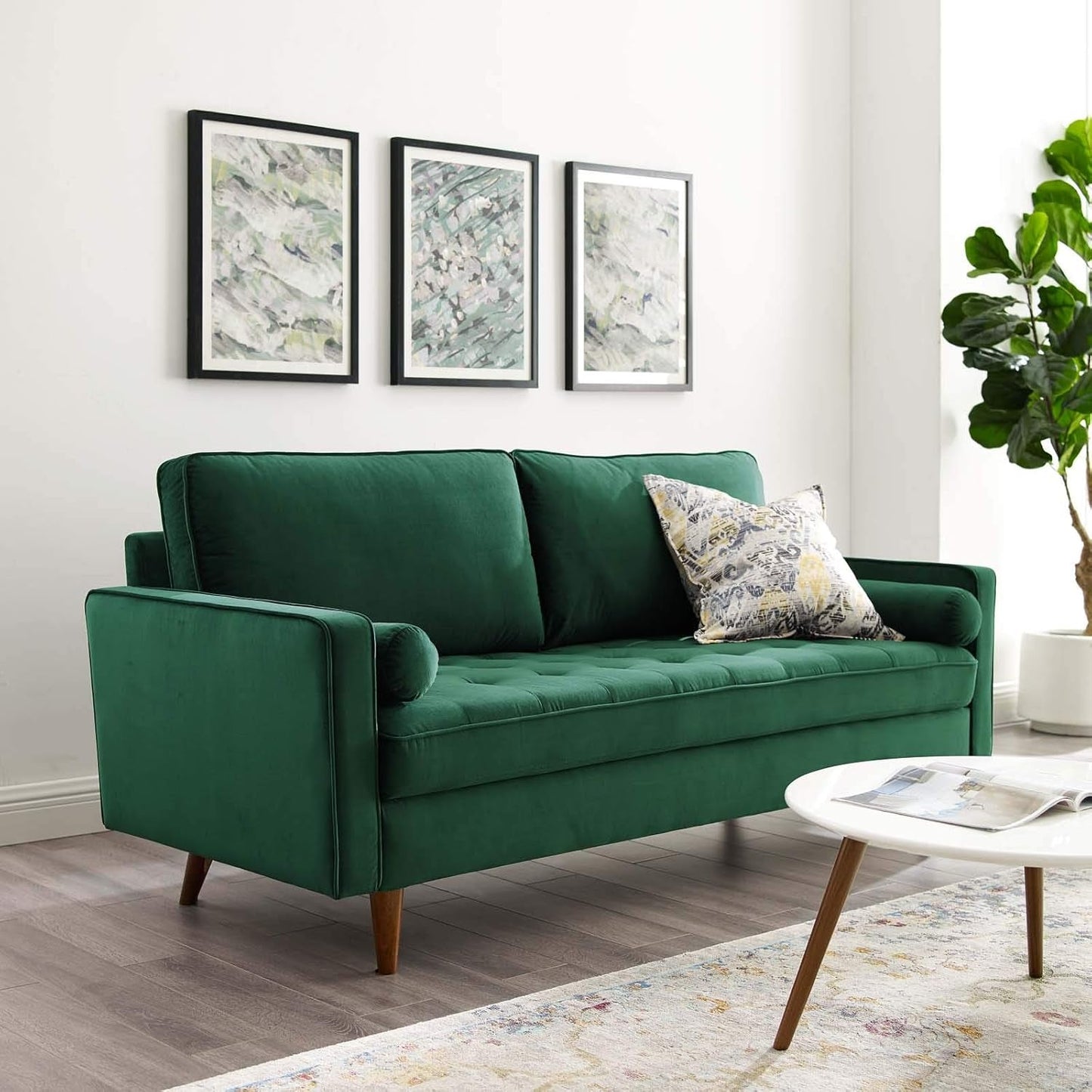 EEI-3764-GRN Valour Performance Velvet Sofa, Green-0