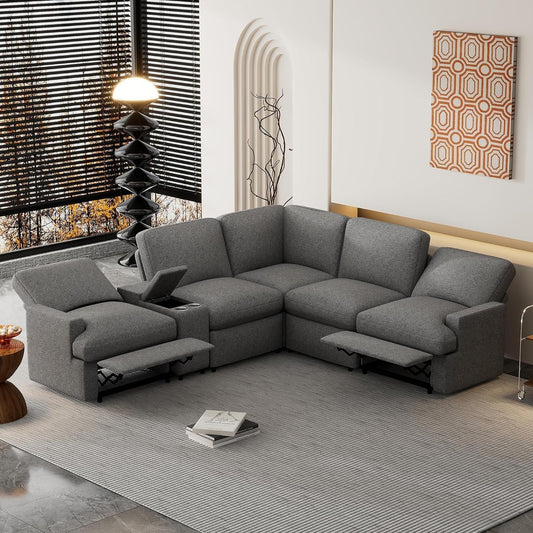 Modern Power Reclining Sectional Sofa with USB-0