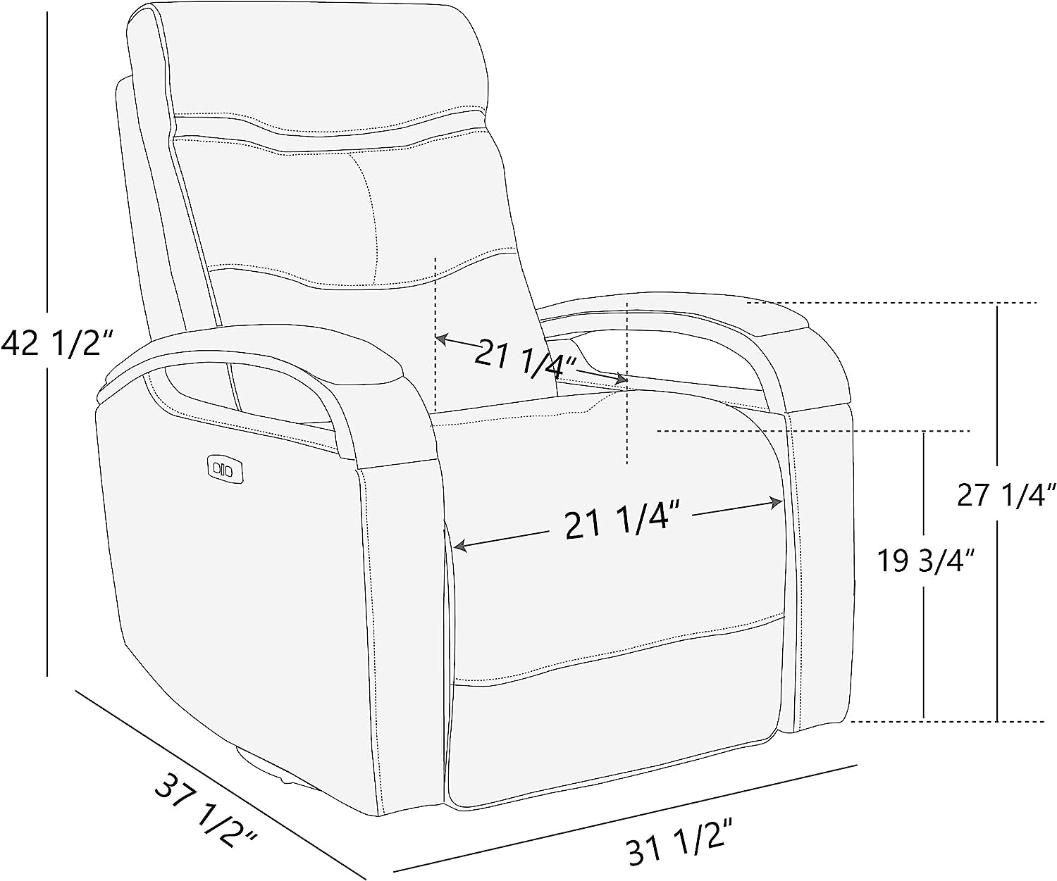 Chocolate Swivel Glider Rocker Recliner with USB Charge-3