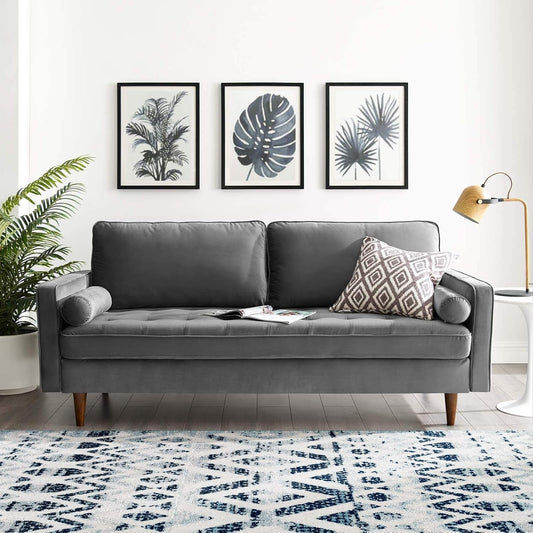 EEI-3764-GRY Valour Performance Velvet Sofa, Gray-0