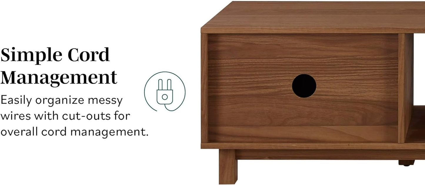 Walton Modern Fluted-Door Low TV Stand for Tvs up to 65 Inches, 58 Inch, Mocha-3