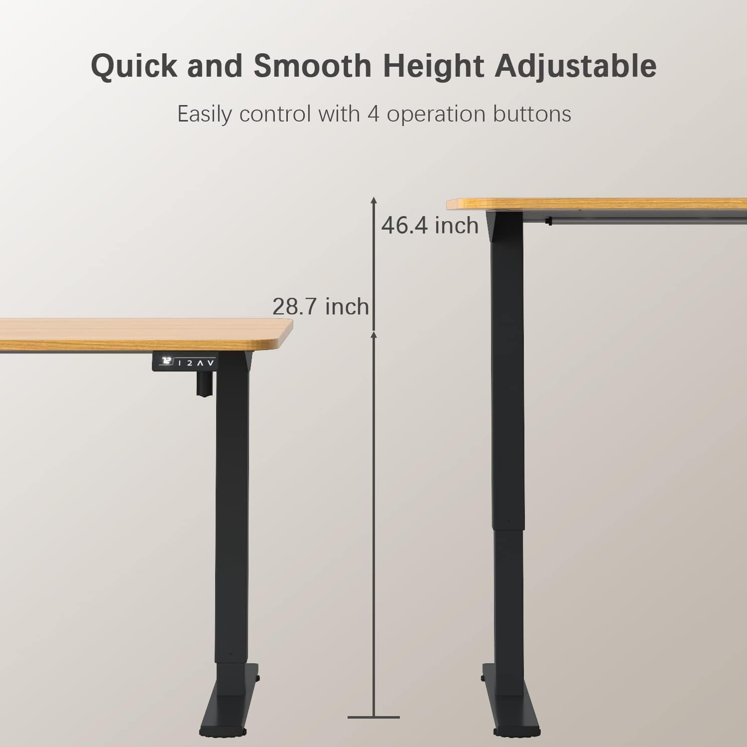 Electric Height Adjustable Standing Desk Large 55 X 24 Inches Sit Stand up Desk Home Office Computer Desk Memory Preset with T-Shaped Metal Bracket, Maple-2