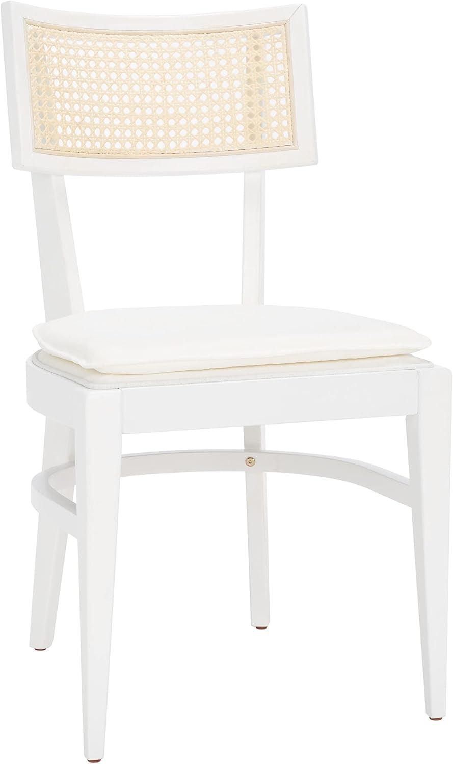 Home Collection Galway Coastal White/Natural Cane Seat Cushion Dining Chair-2
