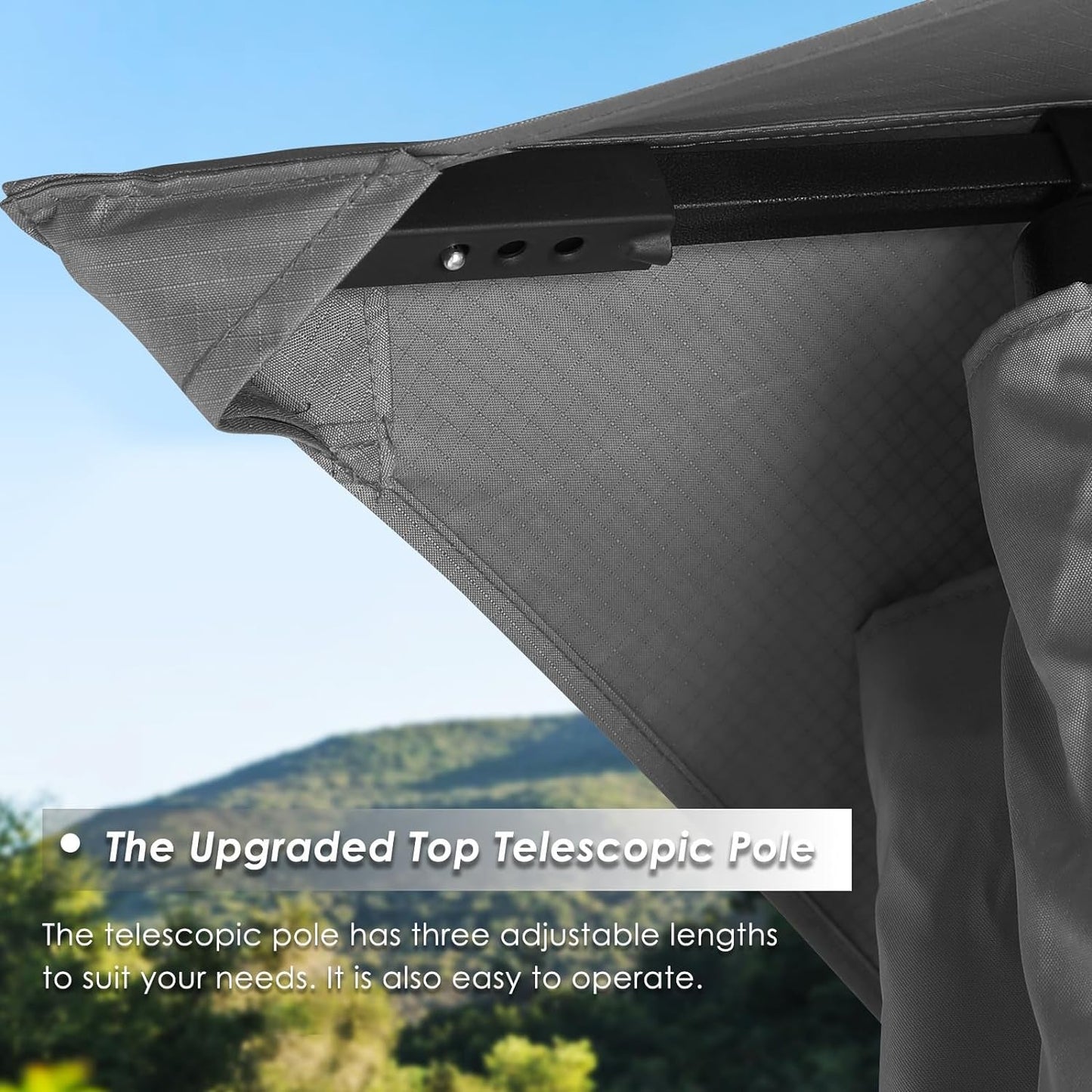 Patio Gazebo Steel Frame Outdoor Gazebo with Windows Curtains-4