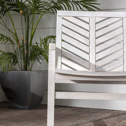 AZWC2VINWW Avalon Chevron Solid Acacia Wood Outdoor Chair, White Wash-1