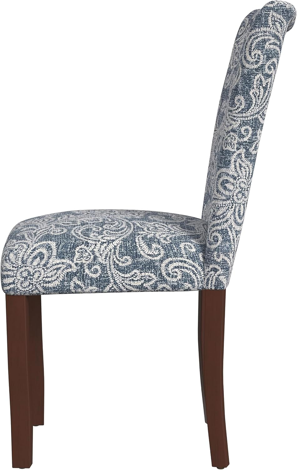 Classic Parsons Dining Chair -Denim Jacobean Print (Set of 2)-3