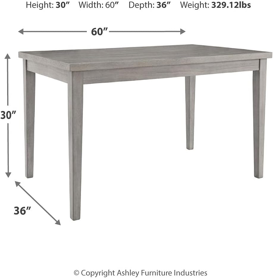 Parellen Modern Farmhouse Rectangular Dining Room Table, Gray-2