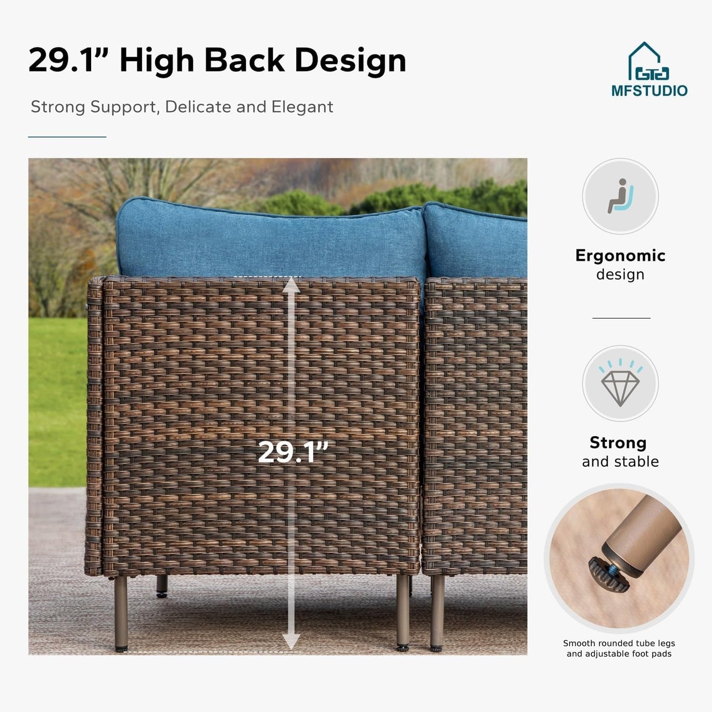 2-Piece All-Weather Wicker Patio Sofa Set-4